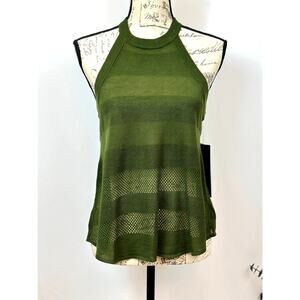 MPG Sport Halter Sleeveless Partial See Through Tank Top Allude S